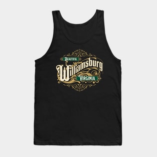 Beautiful Williamsburg Virginia Vintage Style Ornate Design Tank Top